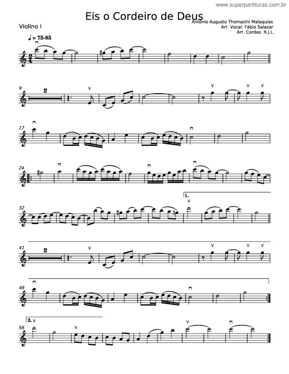 Partitura da música Eis O Cordeiro De Deus v.2