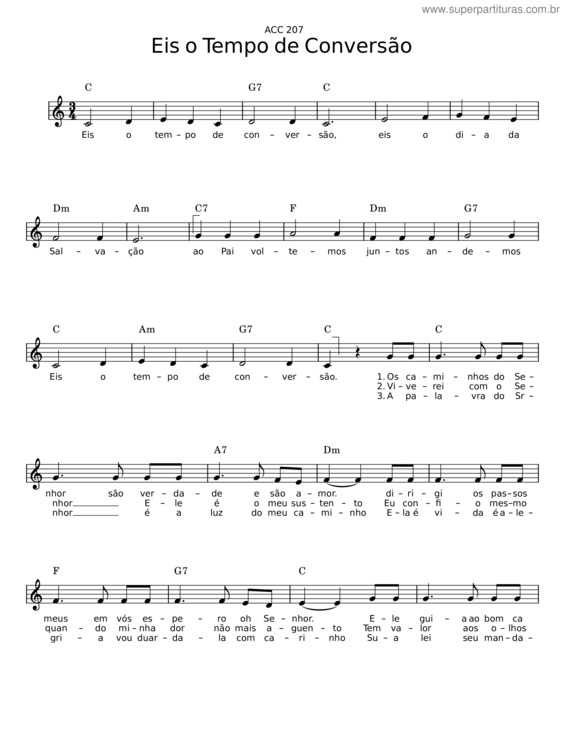 Partitura da música Eis O Tempo De Conversão