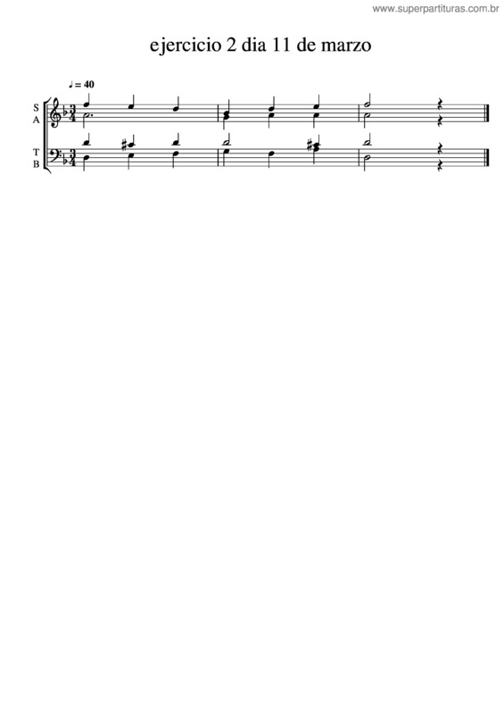 Partitura da música Ejercicio 1 Marzo Dia 8