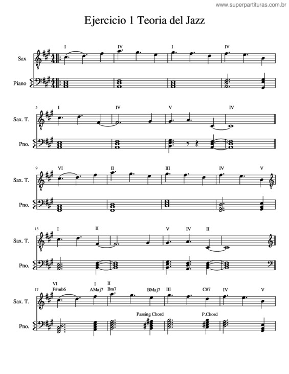 Partitura da música Ejercicio 1 Teoria Del Jazz