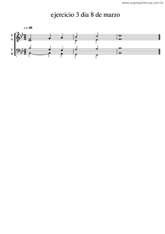 Partitura da música Ejercicio 3 Dia 8 De Marzo