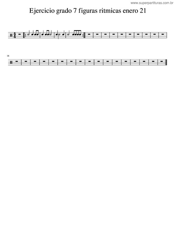 Partitura da música Ejercicio Grado 7 Figuras Ritmicas Enero 21
