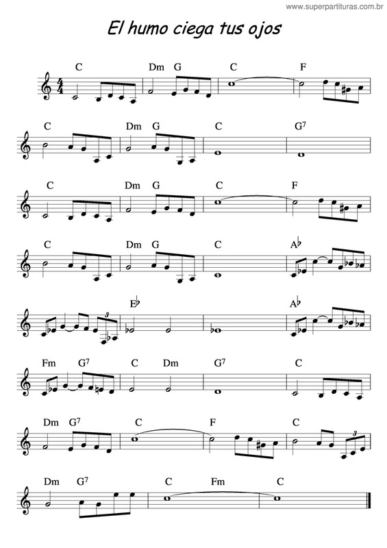 Partitura da música El  Humo Ciega Tus Ojos