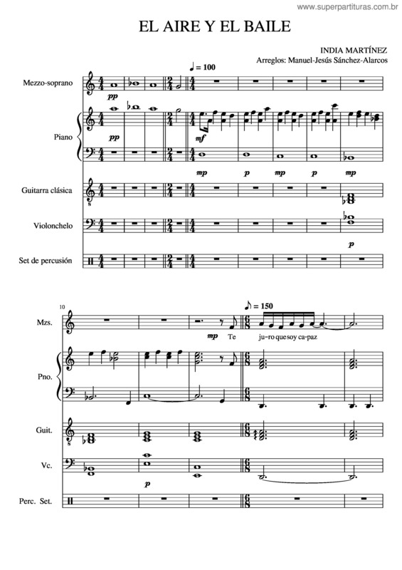 Partitura da música El Aire Y El Baile v.2