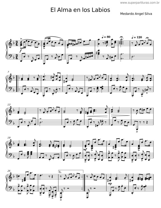 Partitura da música El Alma En Los Labios v.4