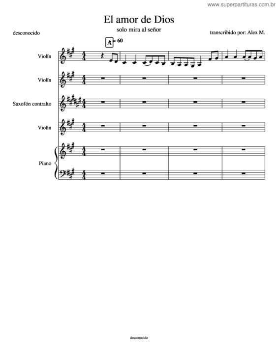 Partitura da música El Amor De Dios