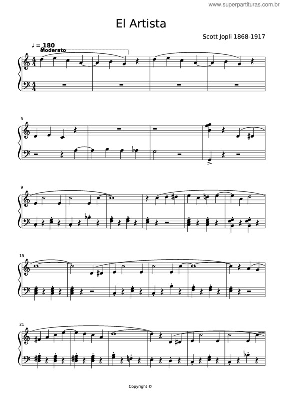 Partitura da música El Artista