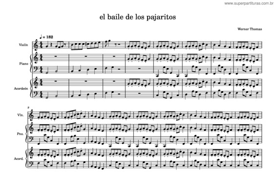 Partitura da música El Baile De Los Pajaritos – Werner Thomas