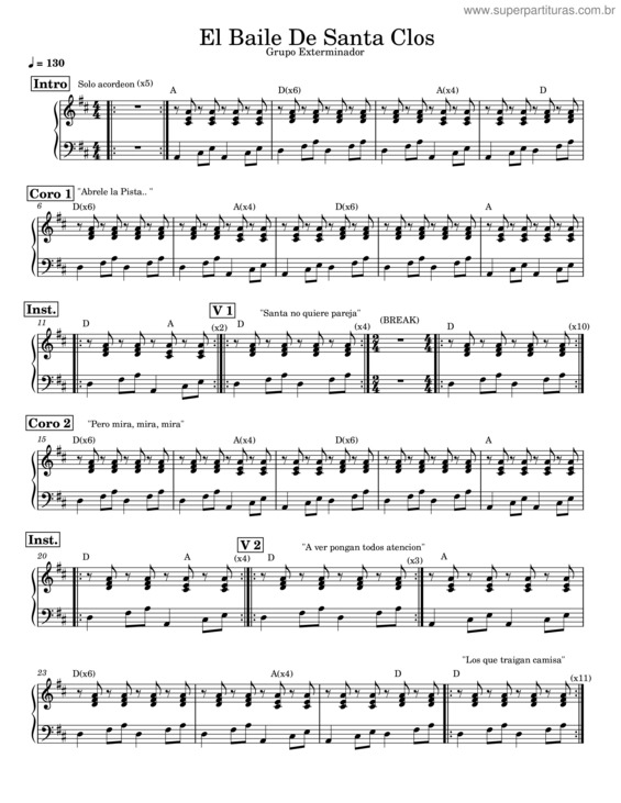 Partitura da música El Baile De Santa Clos