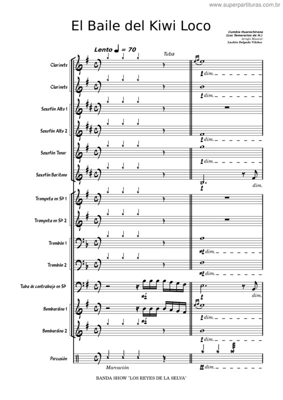 Partitura da música El Baile Del Kiwi Loco