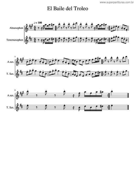 Partitura da música El Baile Del Troleo