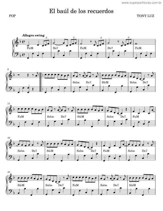 Partitura da música El Baúl De Los Recuerdos