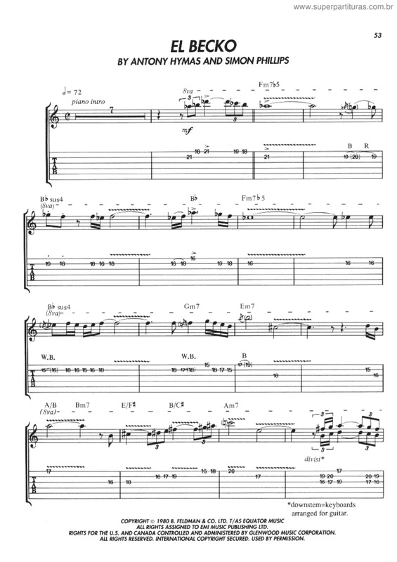 Partitura da música El becko