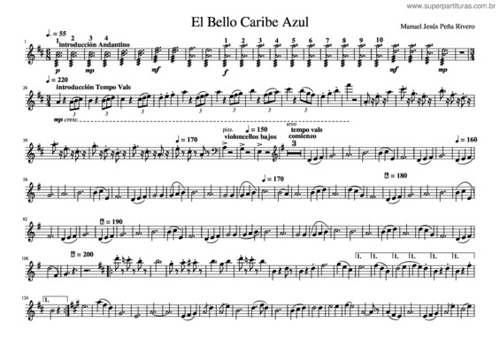 Partitura da música El Bello Caribe Azul