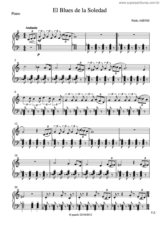 Partitura da música El Blues De La Soledad