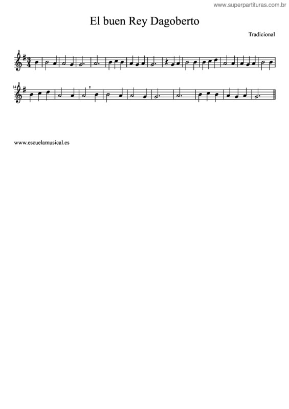 Partitura da música El Buen Rey Dagoberto