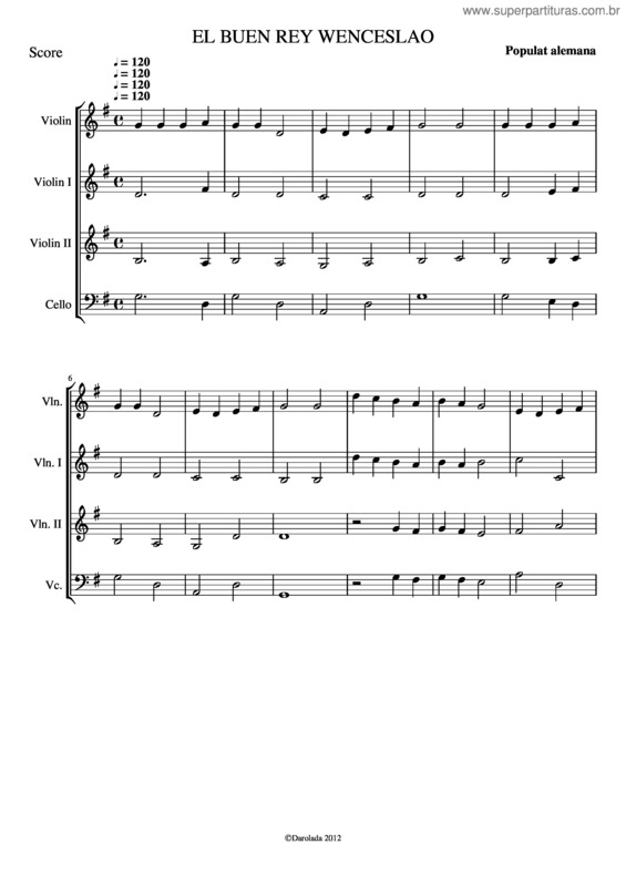Partitura da música El Buen Rey Wenceslao v.2