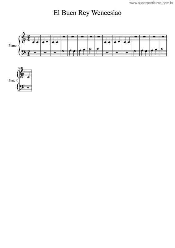 Partitura da música El Buen Rey Wenceslao
