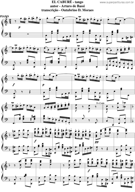 Partitura da música El Caburé