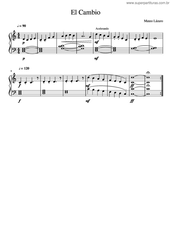 Partitura da música El Cambio