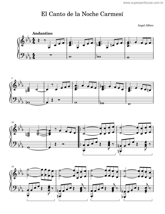Partitura da música El Canto De La Noche Carmesí