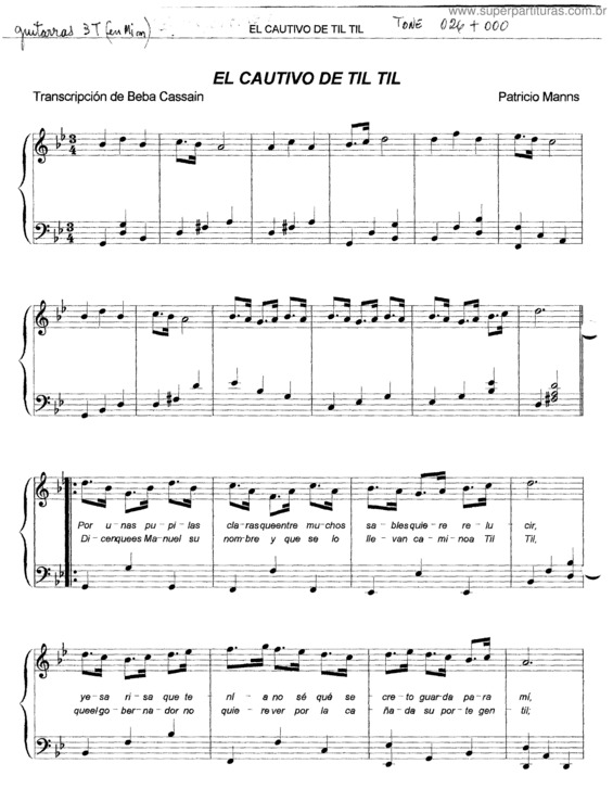 Partitura da música El Cautivo De Til Til