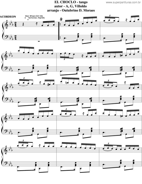 Partitura da música El Choclo v.10