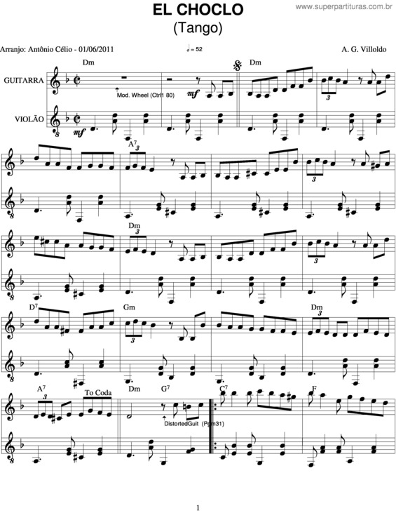 Partitura da música El Choclo v.11