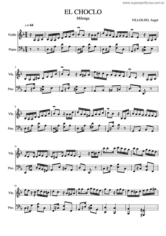Partitura da música El Choclo v.15