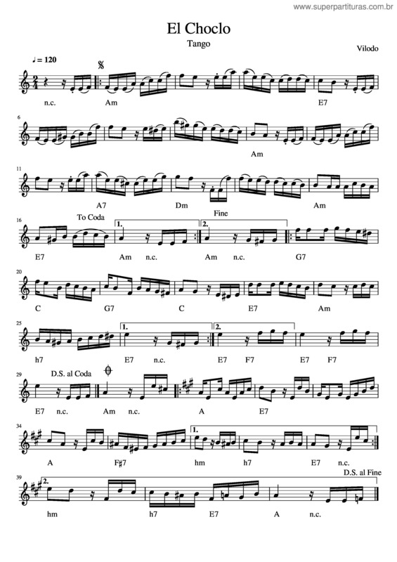 Partitura da música El Choclo v.16