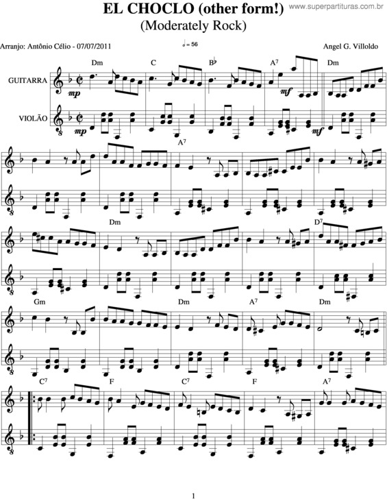 Partitura da música El Choclo v.2