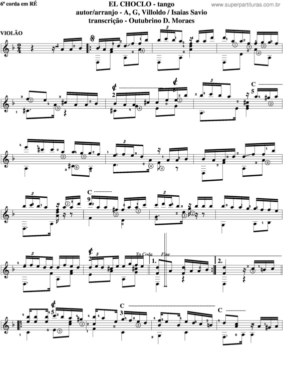 Partitura da música El Choclo v.4