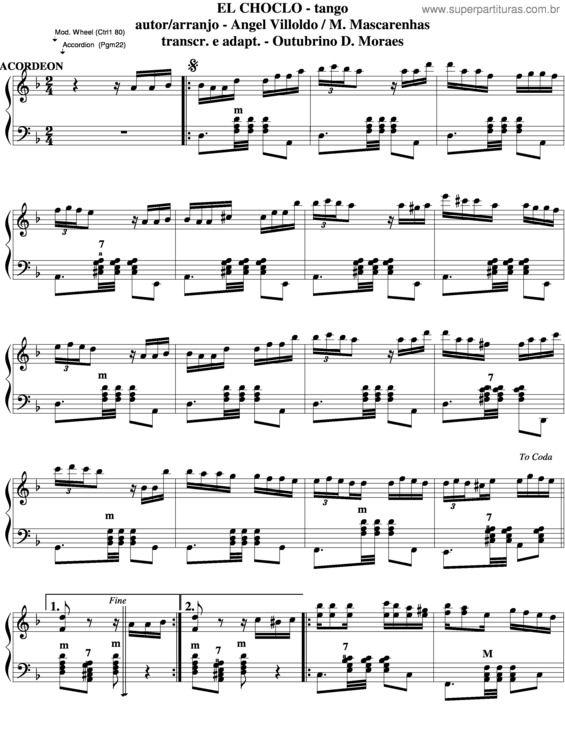 Partitura da música El Choclo v.5