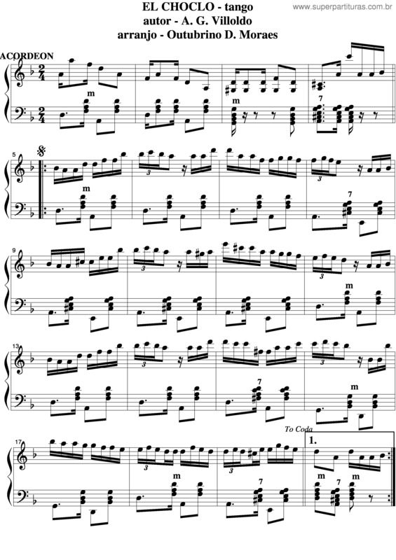 Partitura da música El Choclo v.6