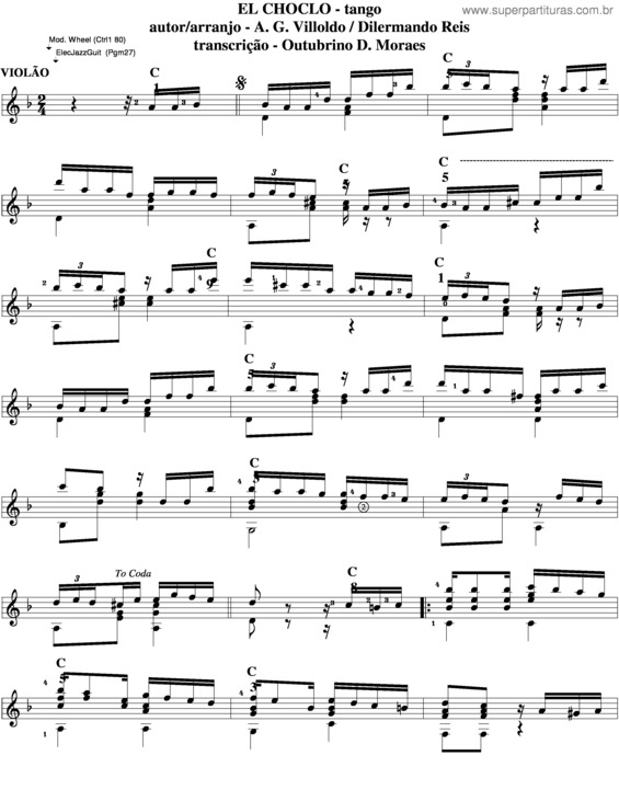 Partitura da música El Choclo v.7