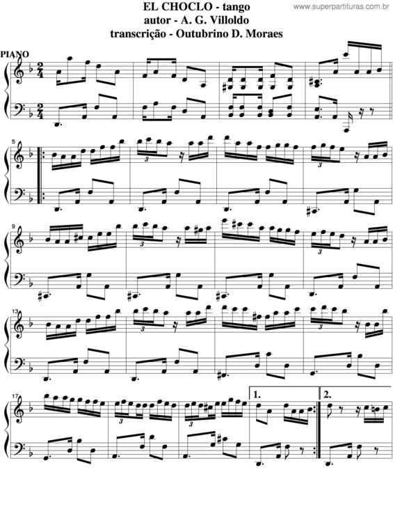 Partitura da música El Choclo v.8