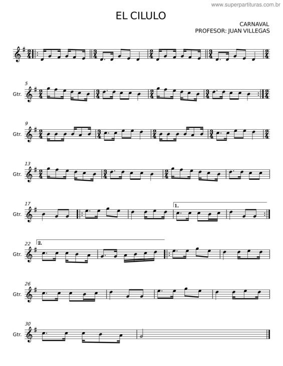 Partitura da música El Cilulo