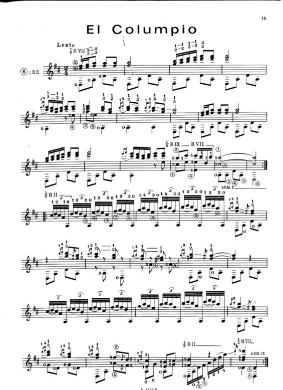 Partitura da música El Columpio