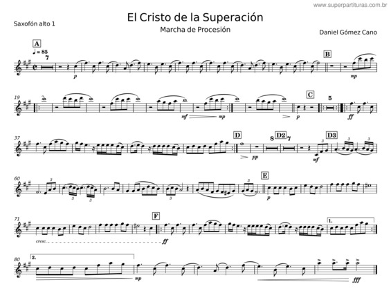 Partitura da música El Cristo De La Superación – Daniel Gómez Cano