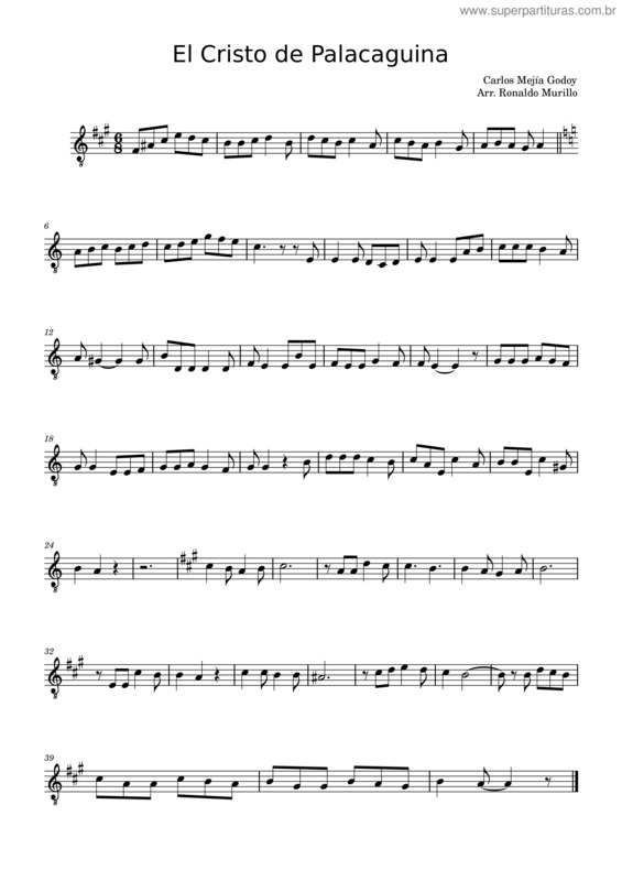 Partitura da música El Cristo De Palacaguina