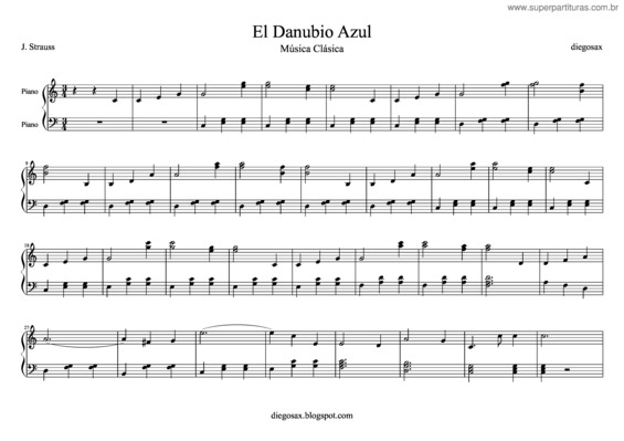 Partitura da música El Danubio Azul