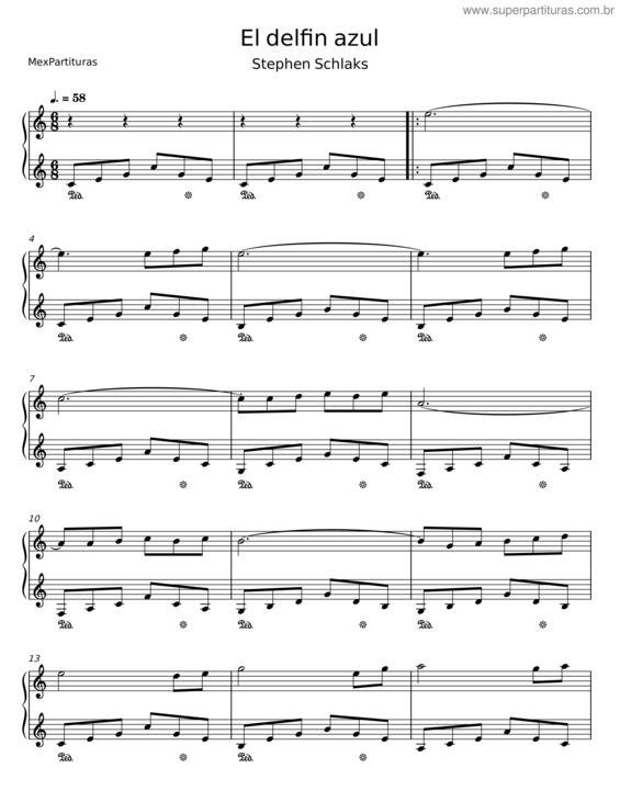 Partitura da música El Delfin Azul – Stephen Schlaks