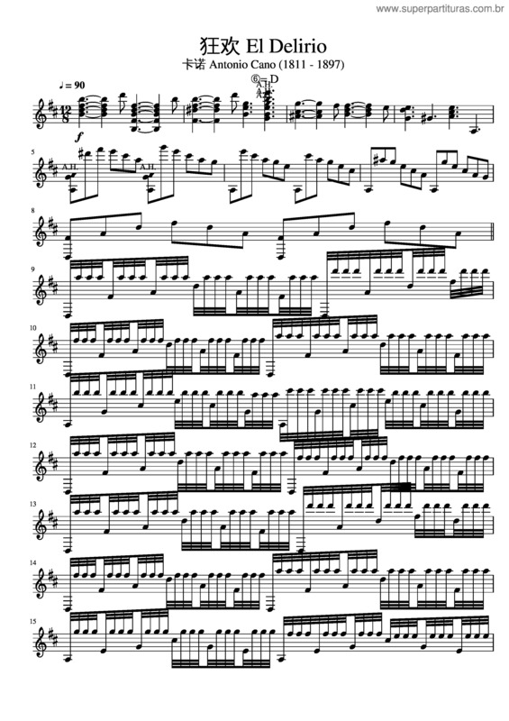 Partitura da música El Delirio