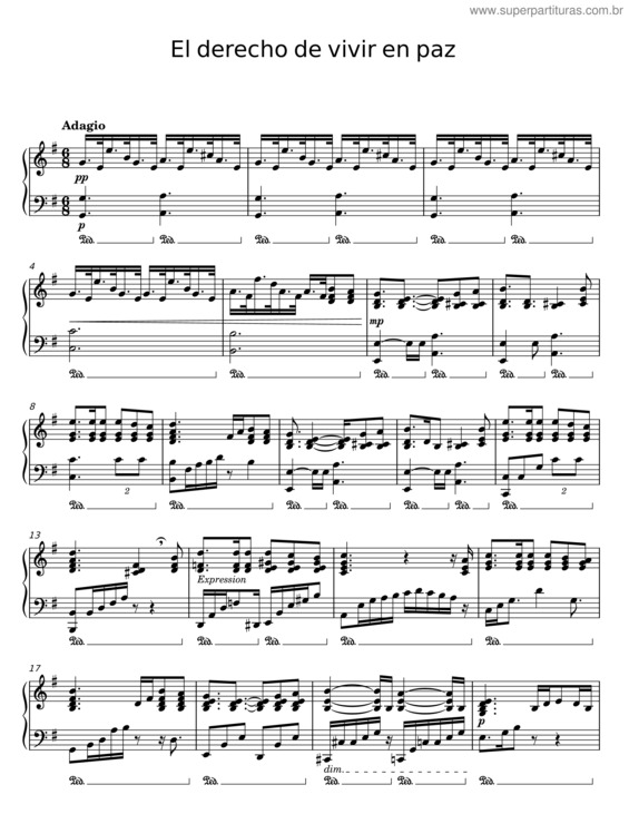 Partitura da música El Derecho De Vivir En Paz v.3