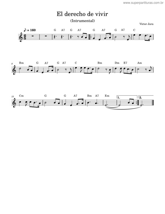 Partitura da música El Derecho De Vivir En Paz v.4
