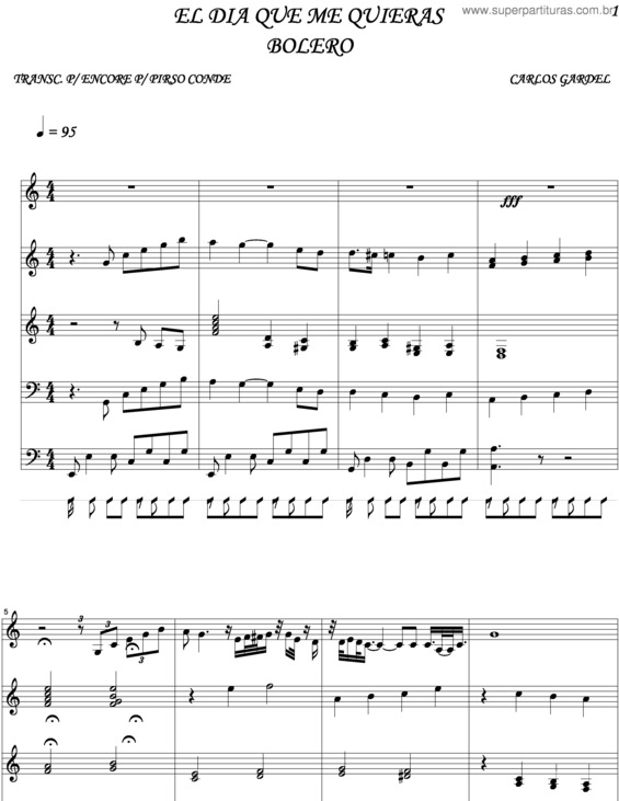 Partitura da música El Dia Que Me Quieras v.5