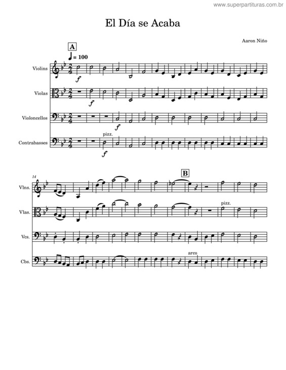 Partitura da música El Dia Se Acaba