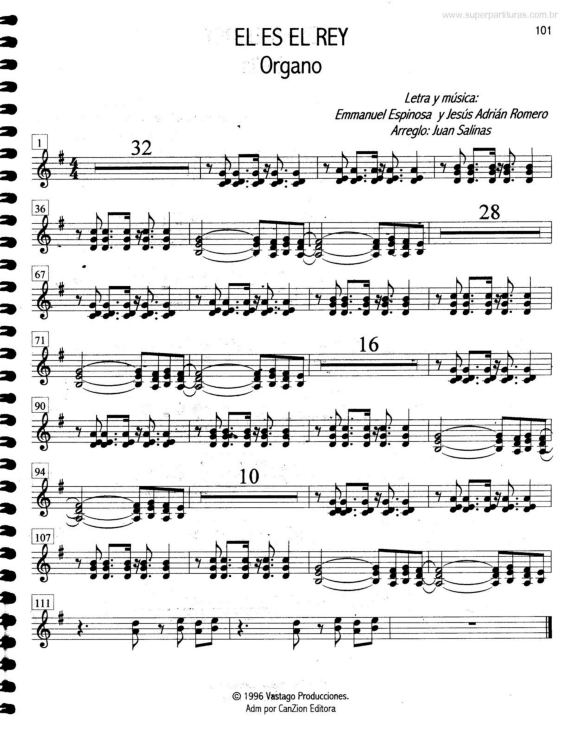 Partitura da música El Es El Rey v.3
