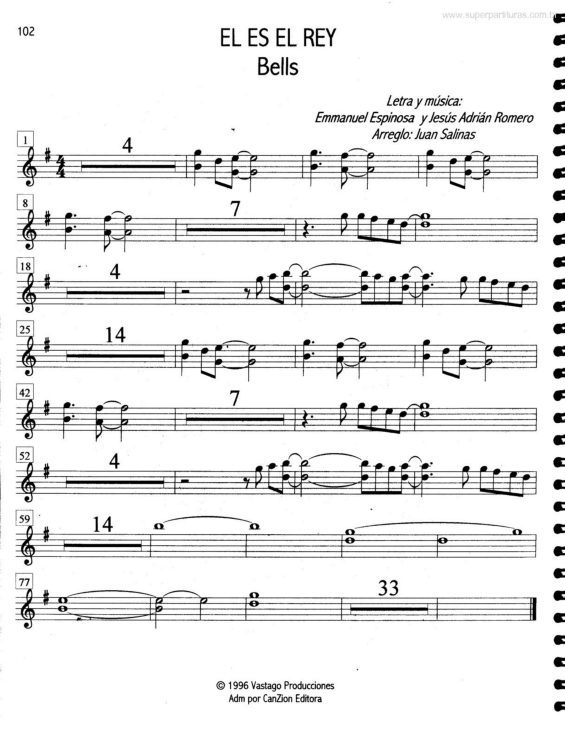 Partitura da música El Es El Rey v.4