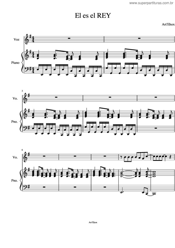 Partitura da música El Es El Rey v.8